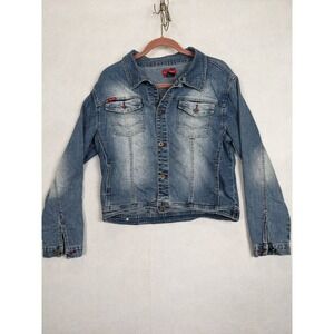 Southpole Womens Denim Shirt Top Jacket South Pole M See Measurements Cotton